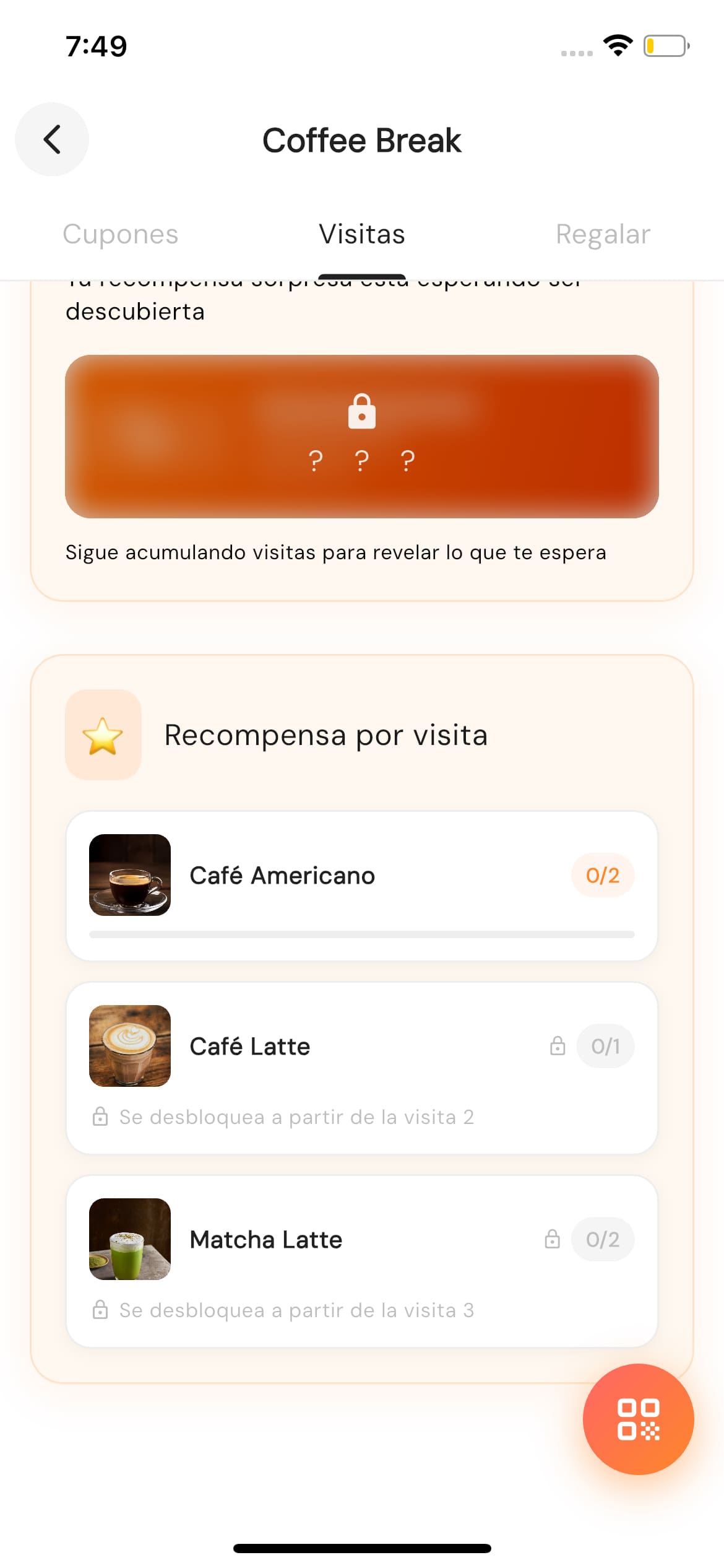 Pantalla de visitas de la app Deali
